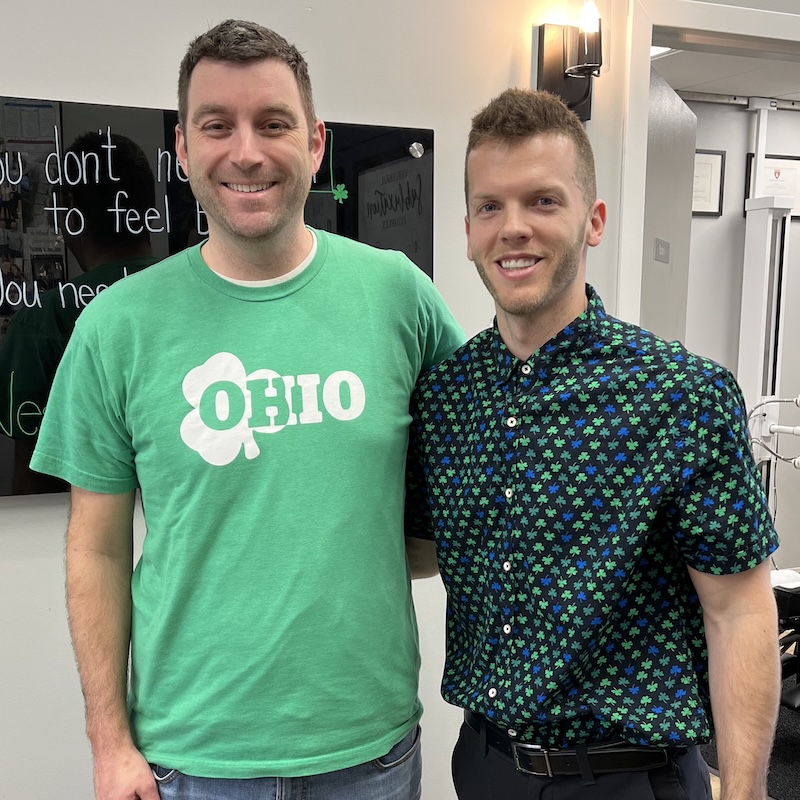 Dr. Nicholas Esser working with male patient