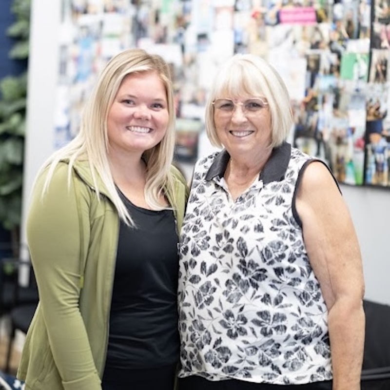 two chiropractor patient